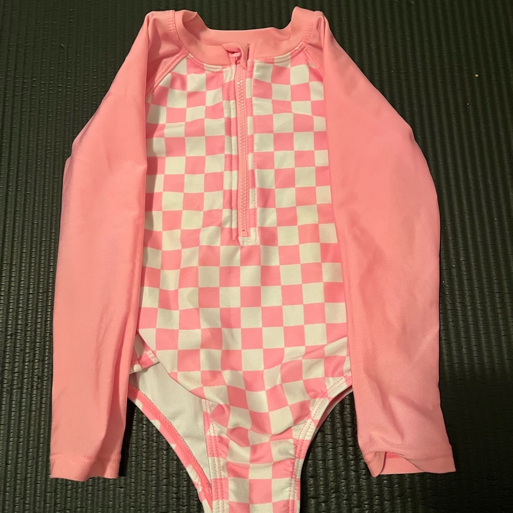 Wonder Nation Kids Pink Checkered One Piece